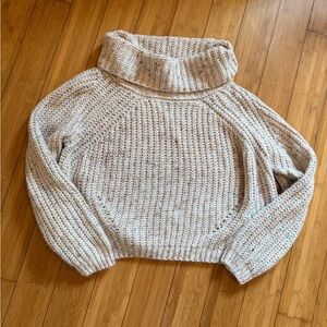 moon & madison Speckled Cream Cowl Neck Sweater